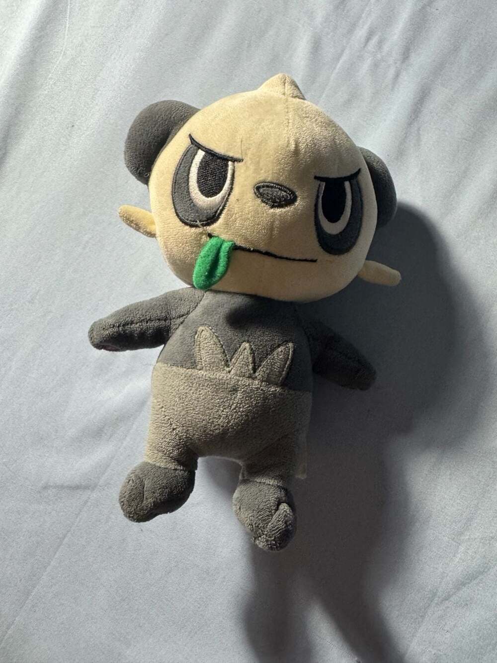 Pokemon Pancham 8 Inch Grey White Stuffed Animal Plush